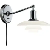 Louis Poulsen PH 2/1 Wandleuchte White Opal Glass - , PH 2/1, dimmbar, Metallisch, für Wohnzimmer, Glas, Design