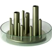 Fritz Hansen Ikeru Vase Low Forest Green - , Grün, Metall