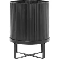 Ferm Living Bau Pflanzentopf Large Black - , Schwarz, Metall