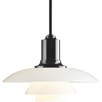 Louis Poulsen PH 2/1 Pendelleuchte Schwarz Metallisiert - , PH 2/1, dimmbar, Weiß, für Wohnzimmer, Glas, Design