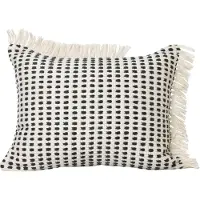 Ferm Living - Way Outdoor Kissen, off-white / blau
