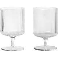 Ferm Living Weinglas Ripple Clear 270 ml (2er-Set)