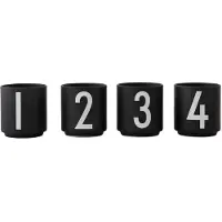 Design Letters - Mini-Becher (4er Set), schwarz