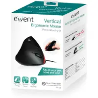 Ewent EW3156, rechts, Optisch, USB Typ-A, 1000 DPI, Schwarz, Rot