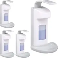 Relaxdays 4 x Desinfektionsspender mit Schale Weiß,Grau