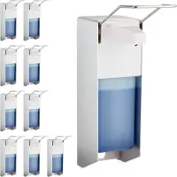 Relaxdays 10 x Eurospender 1000 ml Weiß,Silber