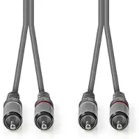 Nedis Stereo-Audiokabel | 2x RCA Stecker | 2x RCA Stecker | Vernickelt | 3.00 m | rund | Dunkelgrau