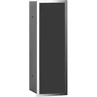Emco Toilettenbürstengarnitur-Modul 150 ASIS Unterputz, 495 x 168 mm, Türanschlag variabel chrom/schwarz