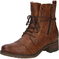 Mustang Damen Stiefelette Boot strukturiertes Schaftdesign Blockabsatz 1229-508, Größe:38 EU, Farbe:Braun
