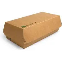 Papstar Baguetteboxen, Pappe "pure" 7,5 cm x 10,7 cm x 22 cm braun "100% Fair" groß 175 Stück