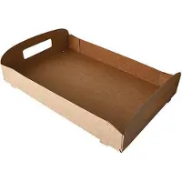 Papstar 50 Tragetabletts, Pappe "pure" 4,5 cm x 45,7 cm x 30,7 cm braun "100% Fair"