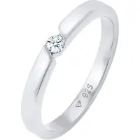 Elli DIAMONDS Ringe - Ring Verlobungsring Diamant (0.06 ct.) 925 Silber - Gr. 56 MM - in Silber - für Damen