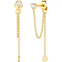 Elli Ohrringe Stecker Kette Rund Kristalle Silber Elli Gold