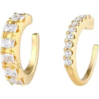 Elli Ohrringe Single Earcuff Zirkonia 2Er Set 925 Silber Elli Premium Gold