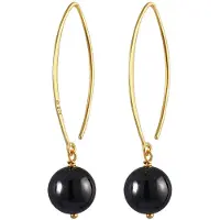 Nenalina Ohrringe Ohrhänger Edelstein-Kugel 925 Sterling Silber Nenalina Gold