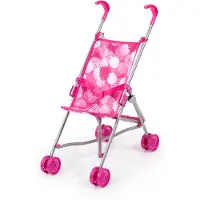 Bayer 1100000002199 "bordeaux mit Einhorn", pink (pink mit kreisen), Puppenwagen, KinderB:27cm H:56cm T:47cm, 1100000002199, B:27cm H:56cm T:47cm