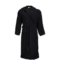 The One Towelling Unisex Bathrobe Hooded Bademantel T1-BH black S/M