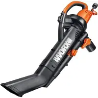 WORX TRIVAC-WG50E Elektro-Laubgebläse/Sauger mit integriertem Häckselwerk, Grasfang hinten