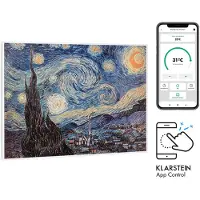 Klarstein Infrarotheizung mit Thermostat, 500W Elektroheizung, Smart Home Bild-Infrarotheizung zur Wandmontage, IR mit IoT/WiFi App-Control, Feuchtraum Flach-Heizkörper, CO2-Freie Wand Heizung