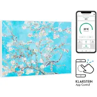 Klarstein Infrarotheizung mit Thermostat, 500W Elektroheizung, Smart Home Bild-Infrarotheizung zur Wandmontage, IR mit IoT/WiFi App-Control, Feuchtraum Flach-Heizkörper, CO2-Freie Wand Heizung