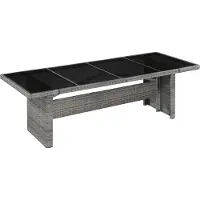 vidaXL Gartentisch 240x90x74 cm Poly Rattan und Glas