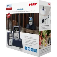 Reer Care&Talk 2in1 Babyphone und Walkie-Talkie, 5 km Reichweite, Eco-Modus, Nachtlicht, VOX-Funktion, Reichweitenkontrolle, Geräuschpegelanzeige, Akku- und Netzbetrieb