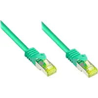 GOOD CONNECTIONS RJ45 Patchkabel mitCat.7 Rohkabel und Rastnasenschutz (RNS), S/FTP, PiMF, halogenfrei, 600MHz, OFC, grün, 30m, (8070R-300G)