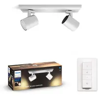 Philips Hue White ambience Runner Doppelspot, Intelligenter Einbaustrahler, Bluetooth/Zigbee, Weiß, LED, Metall, GU10