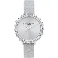 Olivia Burton Analogue Quartz Watch with Silver Leather Strap for Women OB16US52 Silver belt