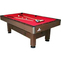Cougar Saphir Billardtisch 7ft in Braun / Rot | Höhenverstellbarer Pooltisch inkl. Zubehör | Tischbillard für Erwachsene | Indoor Pool / Billard Tisch