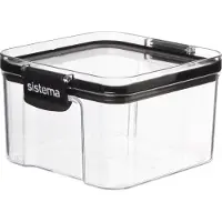 Sistema luftdichte vorratsdose 460 ml stapelbar - Transparent & schwarz - Stapelbar | Mit Deckel | Luftdicht | BPA-frei
