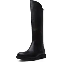 Camper für Damen. K400248-003 Schwarze Neuman-Lederstiefel (39), Wohnung, 1 bis 3 cm, Reißverschluss, Lässig