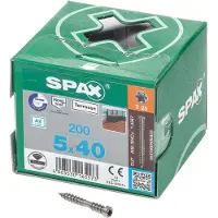 Spax Terrasse A2 Zylinderkopf T-Star Plus T25 Fixiergewinde Cut, 200 Stück - 0537000500403