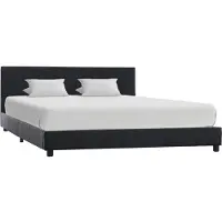 vidaXL Bettgestell Schwarz Kunstleder 160x200 cm