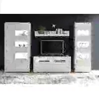 IMV Wohnwand 2 Carat Anbauwand Wohnzimmer weiß Hochglanz