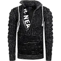 Rusty neal 1/2 Zip Grobstrick Stehkragen-Pullover