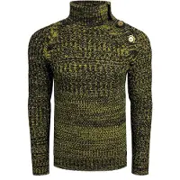 Rusty neal Side Button-Placket Grobstrick Rollkragen-Pullover