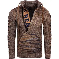 Rusty neal 1/2 Zip Grobstrick Stehkragen-Pullover