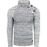 Rusty neal Side Button-Placket Grobstrick Rollkragen-Pullover