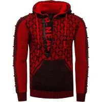 Rusty neal 1/2 Zip Kontrast Grobstrick Kapuzen-Pullover