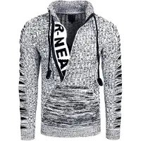 Rusty neal 1/2 Zip Grobstrick Stehkragen-Pullover