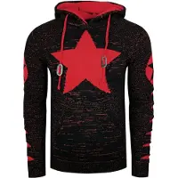 Rusty neal Grobstrick-Kapuzenpullover mit Comic-Motiv - Schwarz/Rot
