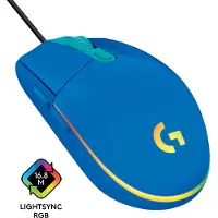 Logitech G G203 LIGHTSYNC, rechts, USB Typ-A, 8000 DPI, 1 ms, Blau