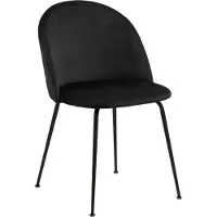 Ebuy24 Louise Esszimmerstuhl Velour schwarz.