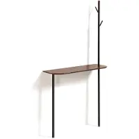 Natur24 Garderobe mit Ablagefläche Marcolina 80 x 160 x 30 cm Schwarz Natur Dekoartikel