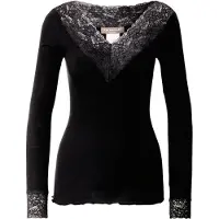 Rosemunde Damen Tops & T-Shirts Bernadine Organic T-shirt Lace - Zwart - Größe XL