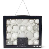 Ksd Weihnachtskugel Glas gl-mt-glit-tr sortiert Winter weiß (wit)