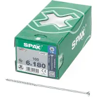Spax Wirox T30 6x180 Mm Senkkopfschraube Mit Kreuzschlitz 100 Einheiten