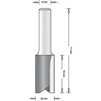 Hikoki Zubehör 754073 Nutenfräser mit 2 Schneiden 20 x 19 x 71 mm Schaft 8mm 1 Stück
