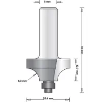 Hikoki Profilfräser 8mm ovolo mit Kugellager 25.4 x 55 x 6.3